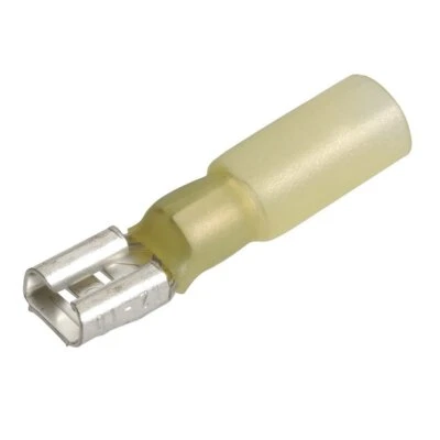 Narva 56332 6.3 X 0.8MM Adhesive Lined Male Blade Terminal Yellow (50 pack)