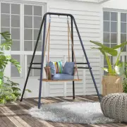 Outsunny Hammock Chair Stand Metal Frame Hammock Stand, Black
