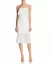 New $420 Aidan Mattox Women'S White Sleeveless Tiered Crepe Sheath Dress Size 0