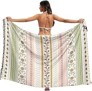 [RPLIFE] Pastel Hearts Women's Swimsuit Sarong Cover Up, Beach Cover Women Summer, Coverup Shawl, Swim Sarongs Women