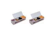 2x Melii Luxe 4 Compartment Snackle Box Food Safe Storage Snack Container Pink