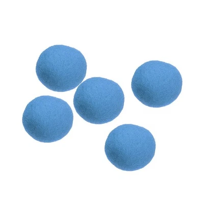 Wool Felt Balls Beads Woolen Fabric 2cm 20mm Ocean Blue for Home Crafts 5Pcs