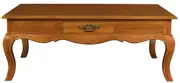 French Provincial 2 Drawer Coffee Table (Light Pecan)