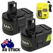 2X FOR RYOBI 18V 9.0AH LITHIUM BATTERY P108 ONE PLUS P102 P103 P108 P107 P109