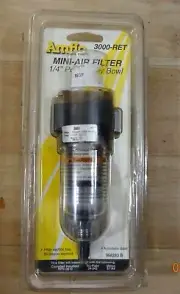 Air Compressor Air Filter AmHo Mini-Air Filter 3000-RET 1/4" Port & Poly Bowl