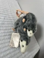 Folkmanis Mom & Baby Opossum Puppet Plush Stuffed Animal Set NWT