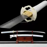 Japanese Katana Circle Pattern Blade Folded Steel Samurai Sword Sharp Full Tang.