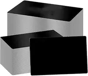 domoi 300 Pcs Metal Business Cards Black Metal Business Card Blanks for CNC Engraver Engraving Thickness 0.2mm