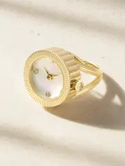 [Yvonne Léon] Yvonne Léon - 9-karat Gold, Mother-of-pearl And Diamond Ring Watch - 6 1/2 6 1/2 Gold