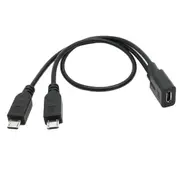 Micro USB Female to 2 Micro USB Male Splitter extension charge cable for Galaxy S5 i9600 S4 I9500 Note2 N7100 S3 I9300 S2
