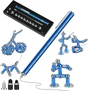 YEJIKJ Magnetic Ballpoint Pen, Magnetic Pen, Stress Relief, Multifunctional Fidget Pen Stylus Pen as Creative, Birthday Men, Dad, Women, Youth (Blue)