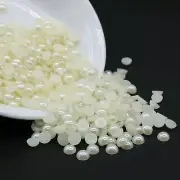 2000 Ivory Acrylic Half Pearl Flatback Round Bead 8mm Scrapbook Craft