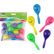 Bright Smiley Face Mini Maracas (Pack of 12)