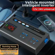Car Power Inverter with Type-C Charger Car Inverter Charger Type-C Mobile Phone Fast Charging 12V 24V To 110V 220V Power