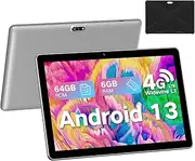 10.1 Inch Android Tablet with SIM Card Slot, 2025 Cellular Tablets with Case, 4G LTE Tablet & Phone (Makes Calls), 64GB Storage (Expandable to 1TB), Dual Cameras GPS 5G WiFi, Parental Control