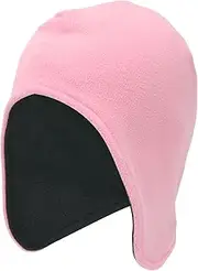 [X AUTOHAUX] Cycling Hat Keep Warm Ear Protection Hard Hat Liner Polar Fleece Fabric Pink 27x30cm 1 Pcs