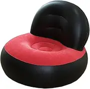 MYCENSE Inflatable Sofa Air Couch Portable Lounger Adults with Backrest Inflatable Leisure Chair for Festivals Gaming Garden Home, Black Red