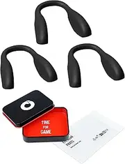 OWORK 3 Pairs Ultra Soft Silicone Sunglass Nose Pads for Oakley Split Shot OO9416/Split Time OO4129/Crossrange OO9361/Targetline OO9397, Push-in Anti-Slip Glasses Nose Piece Replacement Kit Black