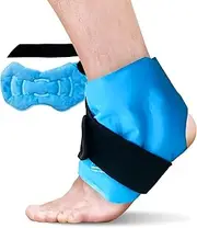 Ankle Ice Pack Wrap, Reusable Gel Ice Pack for Foot Ankle Heel, Cold Compress Therapy for Pain Relief, Injuries, Achilles Tendonitis, Plantar Fasciitis, Sprains, Swelling