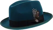 [VERDANVERSE] Woolen Hat Has Hats for Men Felt Cowboy Hat Men Wedding Fedora Newsboy Cap for Men Women's Fedoras Western Hat Wild West Costume Women Wide Brim Leopard Hat Fedora Hat Green