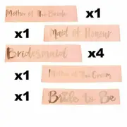 Pink With Rosegold Package 1 Team Bride To Be Sash Sashes Hens Night Party Wedding Bridal 18 Types Bridesmaid
