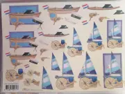 A4 DECOUPAGE / PAPER TOLE Sheets - Mireille E 786, Yacht, Compass