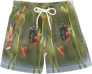 [RPLIFE] Boys Trunks, Anti Chafe Swim Trunks for Boys 2 T, Funny Frogs
