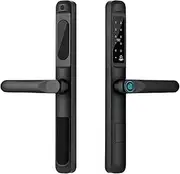 WiFi Tuya App IP66 Waterproof Smart Door Lock Zinc Electronics Biometric Lock Fingerprint Handle Digital Lock for Sliding Door Slimline Design(6085hs) Aqiong