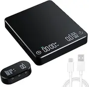 B-Qtech Coffee Scale with Timer, 0.1g/5kg High Precision Pour-Over Drip Coffee Scale with Flow Rate Measurement, Espresso Scale LED Screen USB Rechargeable Samll Kitchen Scale, Auto Calibration