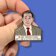 Superstitious Michael Scott The Office Enamel Pin