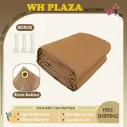 3.7mx6.1m Dark Tan Canvas Tarp Tarpaulin Water Sun Proof Washable Boat Car Cover