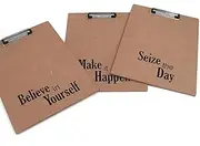 Clip Pad Writing Board | Drawing Pad & Note-Taking Board | MDF A4 Plain - Set of 3 | Supplies (Quote Set 2)