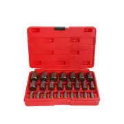 25Pc Metric Multi-Spline Screw Extractor Hex Head Bit Socket Wrench Bolt Remover