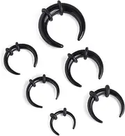 Custom Plugs 6pcs Hypoallergenic Black Glass Septum Stretching Kit/Septum Pincher Kits 1.6mm to 5mm