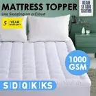 Pearl Cotton Fibre Pillow top Mattress Topper Bedding Queen 1000GSM Breathable