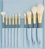10Pcs Professional Makeup Brush Set with Premium Synthetic Bristles - Soft Vegan Fiber Brushes for Flawless Foundation, Contour & Eyeshadow