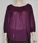 Nwt Lauren Ralph Lauren ROSSINE Embroidered Peasant Blouse Shirt Top ~Purple *M