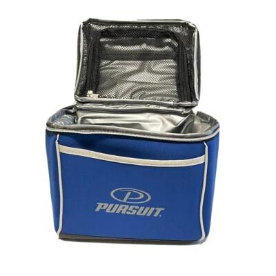 Pursuit Boat Insulated Lunch Box Bag Cooler Blue Soft MultiPurpose Zip Close NEW