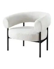 [Artiss] Armchair Accent Chair Curved Boucle in White