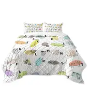 Kids Alphabet Animals Drawings Coverlet