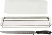 Beef Jerky Meat Slicer Kit- 100% Precision Uniform Slices Guaranteed - Adjustable Thickness Dishwasher Safe Jerky Cutting Board 10" Meat Slicing Knife Jerky Maker and Meat Curing How to Book