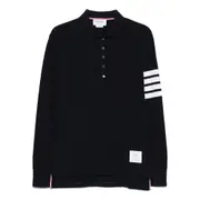 [Thom Browne] Thom Browne 4-Bar Long-sleeve Polo Shirt I NUMERIC BLUE