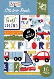 Echo Park LITTLE DREAMER BOY Sticker Book 16 Pages Family Scrapbook fs
