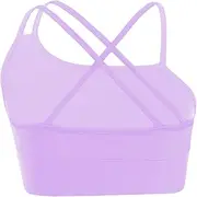[FEESHOW] Little Big Girls' Stappy Sports Bra Open Back Gym Workout Vest Yoga Bra Athletic Cami Bralette Crop Top