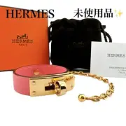 Unused Hermes Glove Holder Kelly Key Chain Bag Charm Pink Gold Ladies 296