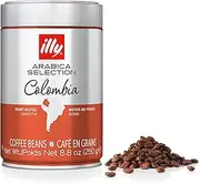 illy Coffee, Arabica Selection Whole Bean Colombia, Single Origin, Smooth with Notes of Citrus Fruits, 100% Arabica Coffee, All-Natural, No Preservatives, 8.8 Ounce Can (Pack of 1)
