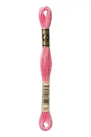 DMC - Color # 957 - (Bubblegum Pink) -- Embroidery Floss -- Per Skein