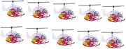 SUPVOX 10Pcs Wind Up Helicopter Clockwork Plastic Flying for Parties Festivals Fun Playtime Activities