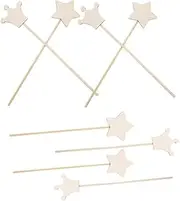 Gogogmee DIY Fairy Wand Unfinished Wooden Stick Hand Painting 8pcs Pack Fairy Stick Drawing Wand Party