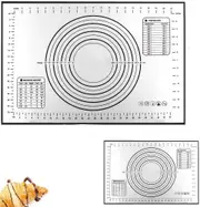 Silicone Pastry Baking Mat with Measuring Guide Non-Stick Fondant oven liner Black 80cm*60cm